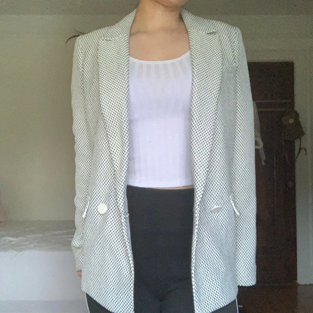 Rebecca Taylor Black and White Checker Blazer